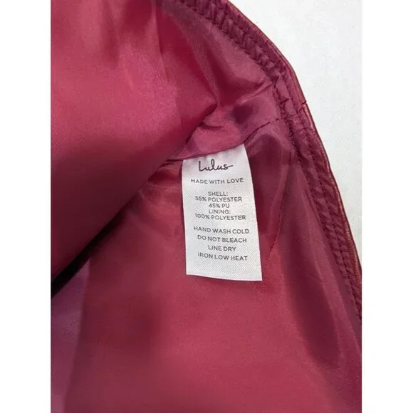 Lulus red pleather flare mini skirt women's sz large new with tags 30" waist B3 - Picture 5 of 9
